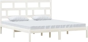 vidaXL Πλαίσιο Κρεβατιού Λευκό 180 x 200 εκ. Μασίφ Ξύλο Super King