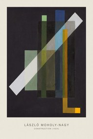 Εκτύπωση έργου τέχνης Construction (Original Bauhaus in Black, 1924) - Laszlo / László Maholy-Nagy, (26.7 x 40 cm)