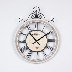 Ρολόι Τοίχου 753-10049 40x4.5x50cm Black-Natural Estheti Home Metal,Wood