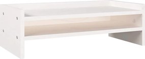 vidaXL Βάση Οθόνης Λευκή 50x24x16 εκ. από Μασίφ Ξύλο Πεύκου