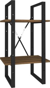 vidaXL Βιβλιοθήκη με 2 Ράφια Καφέ Δρυς 40x30x70 εκ. Επεξεργ. Ξύλο