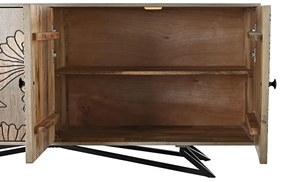 Σκευοθήκη DKD Home Decor Γκρι Φυσικό Μέταλλο Ξύλο από Μάνγκο 177 x 45 x 74 cm