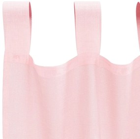 vidaXL Voile κουρτίνες με τσέπες ράβδου 2 τεμάχια Ανοιχτό Ροζ