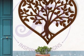 Σετ των 2 Intra απο ξύλο plywood 3mm-4mm πάχος – Τοίχο καρδιών δέντρου ζωής, αρχείο. Δίασταση 20x20 cm INTRAFABR-124664392