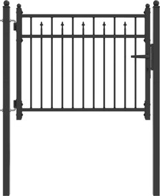 vidaXL Πύλη Φράχτη BAARLO 100 x 75 cm Μέταλλο Μαύρο Κλειδώσιμο