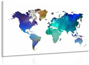 Εικόνα έγχρωμος παγκόσμιος χάρτης σε σχέδιο ακουαρέλας