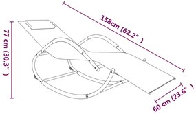 vidaXL Κουνιστή Ξαπλώστρα Γκρι από Ατσάλι / Textilene