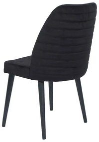 Καρέκλα TUKTU 49x55x90/48 βελούδο χρώμα BF-15 πόδια BLACK - Βελούδο - 783-0007-A