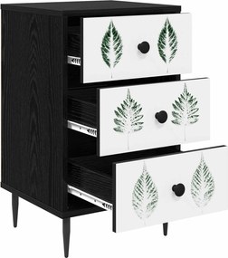 vidaXL Κομοδίνο HANAU Μαύρη Δρυς 36 x 33 x 61 εκ. Επεξεργασμένο Ξύλο