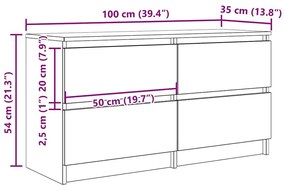 Έπιπλο Τηλεόρασης Καπνιστή Δρυς 100x35x54 εκ. Επεξ. Ξύλο - Καφέ