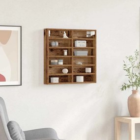 vidaXL Βιτρίνα Επιτοίχιο Παλιό ξύλο 60 x 8,5 x 58 εκ