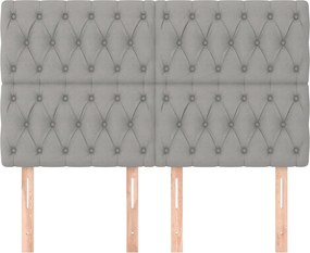 vidaXL Κεφαλάρι Ανοιχτό Γκρι 144x7x118/128 εκ. Ύφασμα