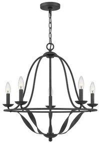 Πολυέλαιος Κρεμαστό Φωτιστικό 5xE14 Bradbury Elstead Lighting-QZ-BRADBURY5-GK-Γκρι QZ-BRADBURY5-GK