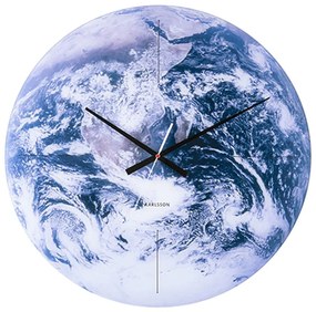 Ρολόι Τοίχου KA5725 Earth D.60cm Blue Tones Karlsson Glass