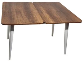 Artekko Dolunay Τραπέζι Επεκτεινόμενο MDF με Πλαστικό Πόδι Λευκό/Καφέ (100x60x79)cm (120x100)cm
