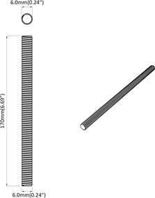 vidaXL Ράβδος Με Σπείρωμα 2 pcs Ασημί 6 x 170 mm Ατσάλι