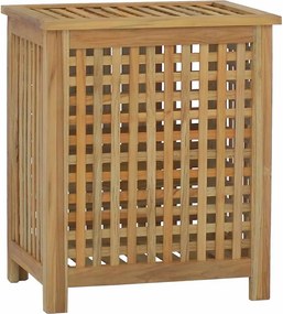 vidaXL Καλάθι Άπλυτων 50x35x60 εκ. από Μασίφ Ξύλο Teak