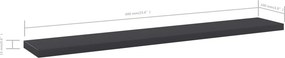 vidaXL Ράφια Βιβλιοθήκης 4 τεμ. Γκρι 60x10x1,5 εκ. από Μοριοσανίδα
