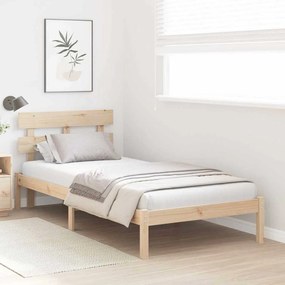 vidaXL Σκελετός Κρεβατιού Καφέ 90 x 190 cm Μασίφ ξύλο πεύκου