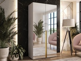 Ντουλάπα Mila II Δίφυλλη-Γκρεζ - Χρυσό