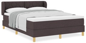 vidaXL Κρεβάτι με Στρώμα Σκούρο Καφέ 140x200 cm Υφάσματα