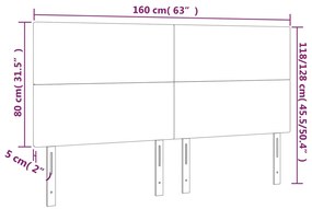 vidaXL Κεφαλάρι Κρεβατιού LED Κρεμ 160x5x118/128 εκ. Συνθετ. Δέρμα