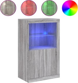 vidaXL Nτουλάπι Βοηθητικό με Φώτα LED Γκρι Sonoma Επεξεργασμένο Ξύλο