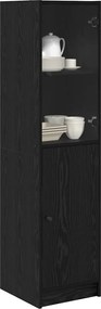vidaXL Highboard Μαύρη Οξυά 35 x 37 x 142 εκ Επεξεργασμένο ξύλο