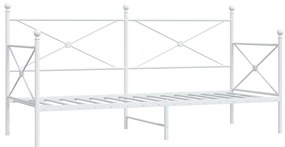 vidaXL Κρεβάτι ημέρας  χωρίς στρώμα Λευκό 75x190 cm Ατσάλι