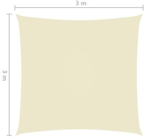 vidaXL Πανί Σκίασης Τετράγωνο Κρεμ 3 x 3 μ. από Ύφασμα Oxford