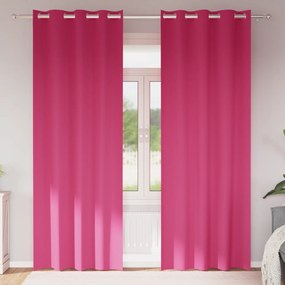 vidaXL Κουρτίνες 2 pcs Φωτεινό Ροζ 260 x 140 εκ. Πολυεστέρας