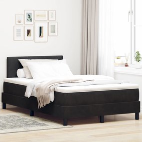 Κρεβάτι Box Spring vidaXL με Στρώμα Μαύρο 120x200 εκ Βελούδο
