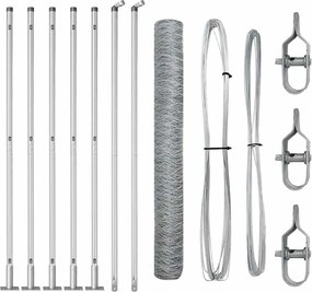 vidaXL Στύλος Περιφράξεων Ασημί 10 x 1,2 μ (50 χλστ πλέγμα) Ατσάλι