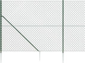 vidaXL Συρματόπλεγμα Περίφραξης Πράσινο 0,8 x 25 μ. με Καρφωτές Βάσεις
