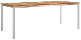 vidaXL Τραπέζι Εξωτερικού Χώρου 200x90x74.5 εκ Μασίφ Ξύλο Teak