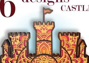 Σετ των 2 Intra απο ξύλο plywood 3mm-4mm πάχος Κάστρα, 6 σχέδια, 4 στρώσεις, 3d Mandala Δίασταση 30x30 cm INTRAFABR-31138947