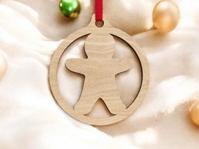 Σετ των 3 Intra απο ξύλο plywood 3mm-4mm πάχος – Μπάλα Χριστουγεννιάτικου Δέντρου από Gingerbread Man 20x25 cm INTRAVECTRY-MY548858