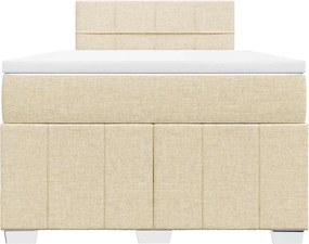 vidaXL Κρεβάτι Boxspring με Στρώμα Κρεμ 120x200 εκ. Υφασμάτινο