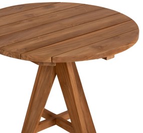Τραπέζι LEO C9623.11 Στρόγγυλο απο Μασίφ Ξύλο TEAK Φυσικό Φ80x75Υεκ. 80x80x75 εκ.