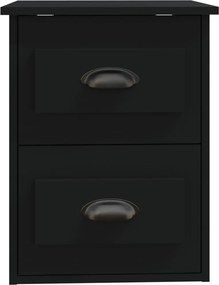vidaXL Κομοδίνο Επιτοίχιο Μαύρο 41,5x36x53 εκ.