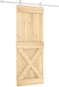 vidaXL Συρόμενη Πόρτα Φυσικό και Λευκό 80 x 210 cm