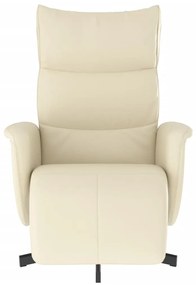 vidaXL Πολυθρόνα Ανακλινόμενη με Υποπόδιο Κρεμ από Συνθετικό Δέρμα