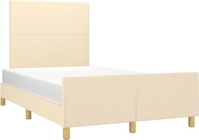vidaXL Σκελετός Κρεβατιού Χωρίς Στρώμα Κρεμ 120x200 εκ. Υφασμάτινο