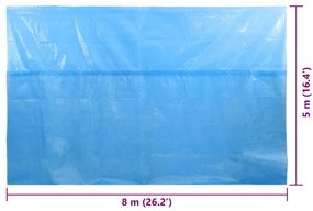 vidaXL Κάλυμμα Πισίνας Ορθογώνιο Μπλε 800 x 500 εκ. από Πολυαιθυλένιο