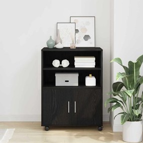 Ντουλαπιού με ράφι με τροχούς Μαύρη Οξυά 60 x 48 x 74.5 εκ