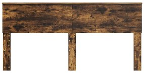 vidaXL Κεφαλάρι με κεφαλάρι Καπνιστό Δρύς 200 cm Επεξεργασμένο ξύλο