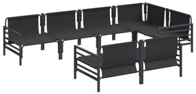 vidaXL Σετ Καναπέ Κήπου με μαξιλάρι με μαξιλάρι 7 pcs Ανθρακί 320 x 160 x 71 εκ