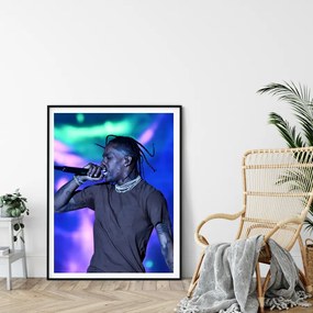 Πόστερ &amp; Κάδρο Travis Scott PRT031 40x50cm Μαύρο Ξύλινο Κάδρο (με πόστερ)