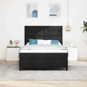 vidaXL Κρεβάτι με ελατήρια με στρώμα Μαύρο 140 x 200 cm ύφασμα