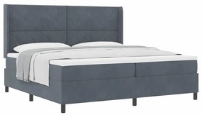 vidaXL Κρεβάτι με ελατήρια Σκούρο γκρι 200 x 200 cm Βελούδο